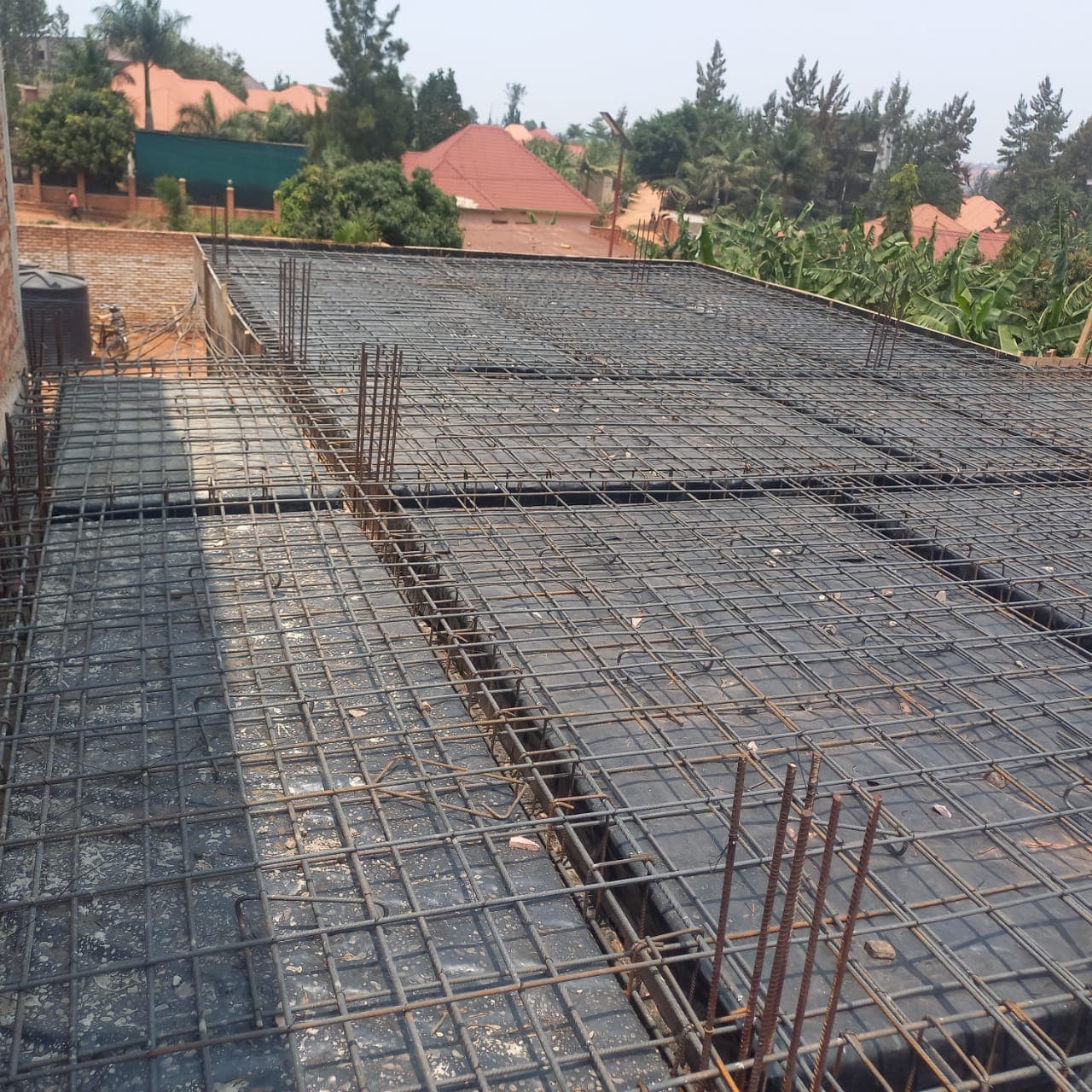 Slab formwork nearing completion