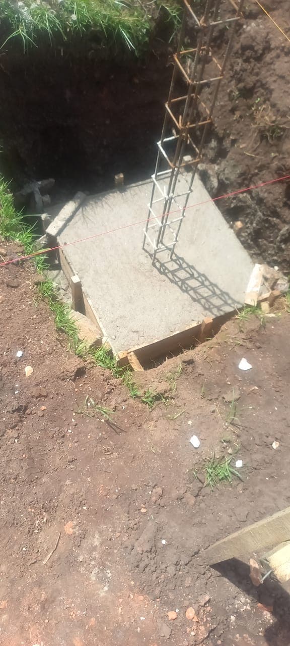 Foundation footing poured and cured